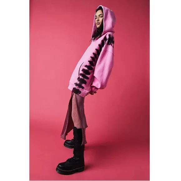 Free People We The Free Washed It's A Vibe Printed Hoodie Oversized - Picture 3 of 12